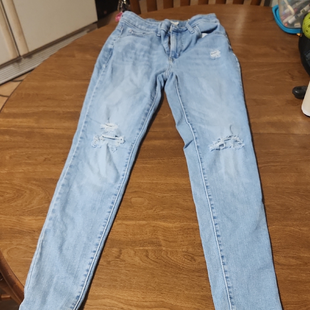 Signature by Levi Strauss Light Blue Distressed Skinny Jeans
